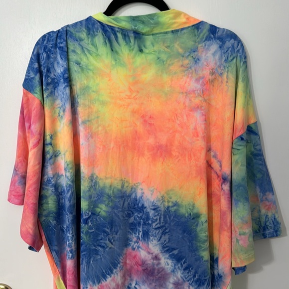 Sunshine & Rodeos bright tie-dye cover-up/Long cardigan NWT - Picture 9 of 12